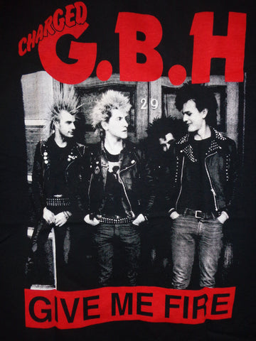 GBH Charged Give Me Fire tee black with band photo