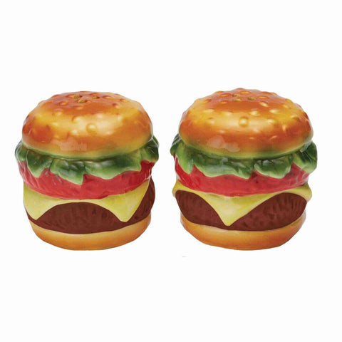 ceramic cheeseburgers salt and pepper shakers set