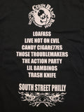 Crash Bang Boom 17th Anniversary Commemorative tee with 7 local bands names listed that performed