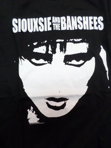 Siouxie and the Banshee black tee with big Siouxsie face