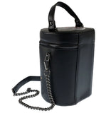 Jack o lantern harvest black faux leather cylinder handbag with no print on back of bag