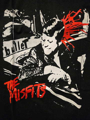 Misfits Bullet T-Shirt black tee with multi color print imagery of JFK being shot 