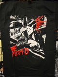 Misfits Bullet T-Shirt black tee with multi color print imagery of JFK being shot 
