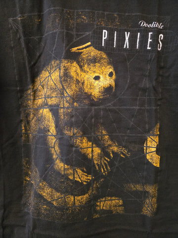 Pixies Doolittle black tee with sepia color monkey print