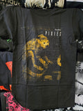 Pixies Doolittle black tee with sepia color print of monkey