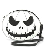 glow in the dark white jack o lantern shoulder bag scary face jack skelington