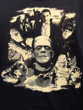 Universal Monsters Collage glow in the dark print on black tee