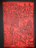 Vlad Dracula mens black Tee Impaling Scene red print