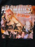 black tee with Plasmatics band with guitars Butcher Baby album cover