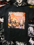 black tee with Plasmatics band with guitars Butcher Baby album cover