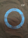 Germs black tee with distressed blue circle logo
