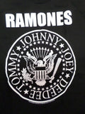 Ramones Presidential Logo Black T-Shirt with eagle and band's names in a circle
