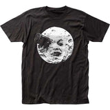 a trip to the moon black tshirt with moon face