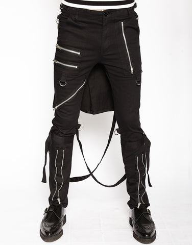 Black Bumflap Bondage Pant Front