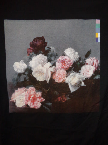 New Order Power Corruption and Lies black tee with flowers graphic no band logo