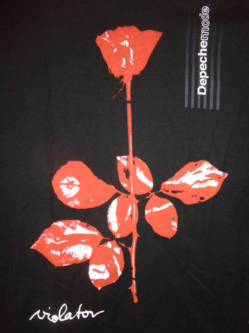 Depeche Mode Violator mens black tee with red rose print