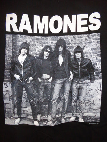 Black tee with picture of original Ramones members 