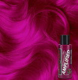 cool toned medium neon pink semi permanent hair dye glows under blacklight
