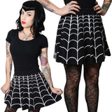 Web Skater Skirt black and white Kreepsville 666