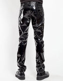Tripp mens black slim cut shiny vinyl pant