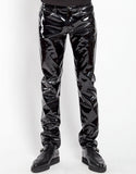 Tripp mens black slim cut shiny vinyl pant