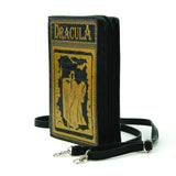 dracula bag shaped like book gold print