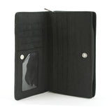 fabric inside wallet with slots and zippered closure for change